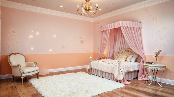 Idées créatives de papier peint pour chambre de fille féérique